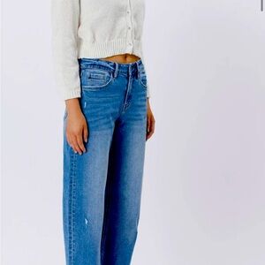 Stylish Blue Wide Leg Women's Jeans